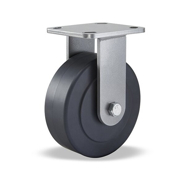 Zoro Select Plte Caster, Rgd, Nylon, 6", 2000 lb., Blk R-WH-6NYB - main
