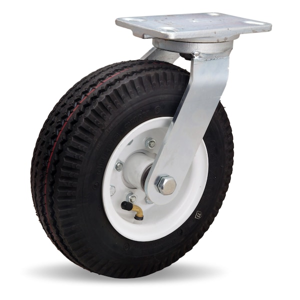 Hamilton Zinc Plated Cush-N-Aire Swivel Caster, 10" Pneumatic Air-Filled Tire, 3/4" Straight Roller Bearing S-7111-PR - main