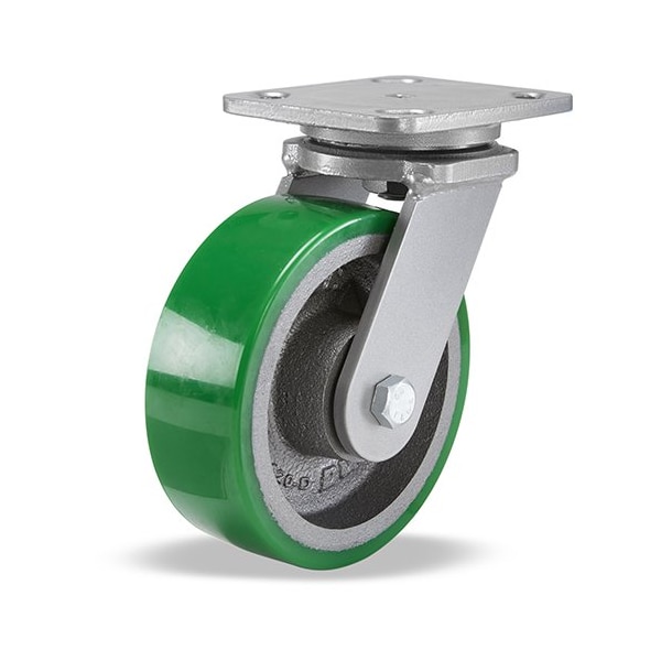 Zoro Select Plte Castr, Swvl, Polypropyln, 6", 1250 lb S-WH-6DB-4SL-FB - main