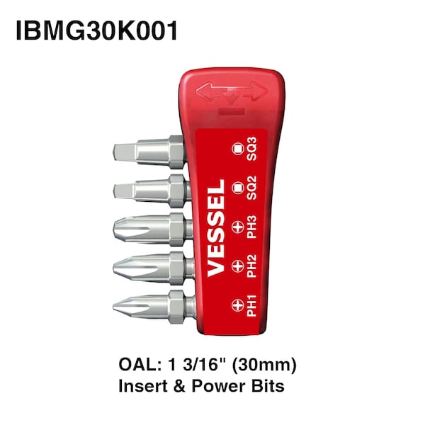 Vessel IMPACT BALL Torsion Bit ASSORTx30, PK5 IBMG30K001 - main