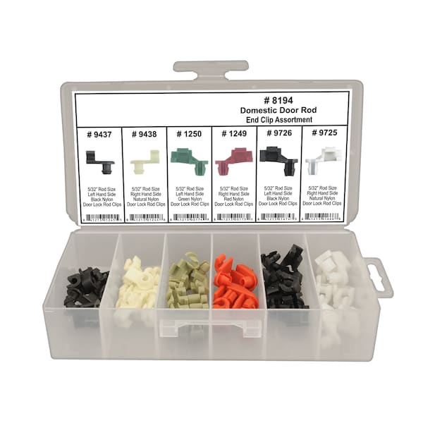 Disco Domestic Door Rod End Clips Shipped in 6 Hole Plstc Tray 8194 Zoro