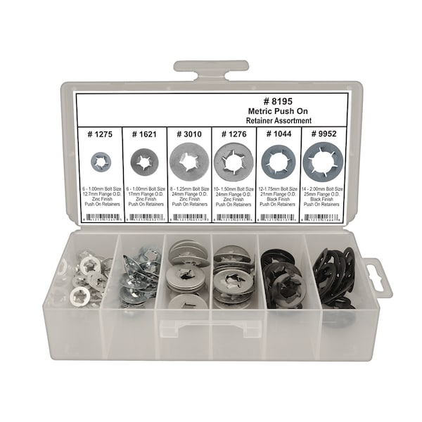 Disco Metric Push On Retainer Assrtmnt, 108 PCS 8195 - main
