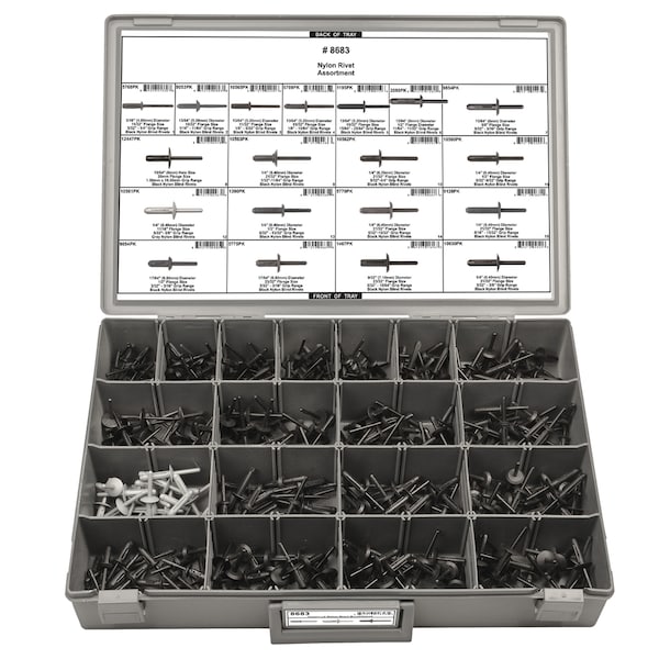 Disco Rivet Assortment, Universl, Nylon, 345 pcs. 8683 - main