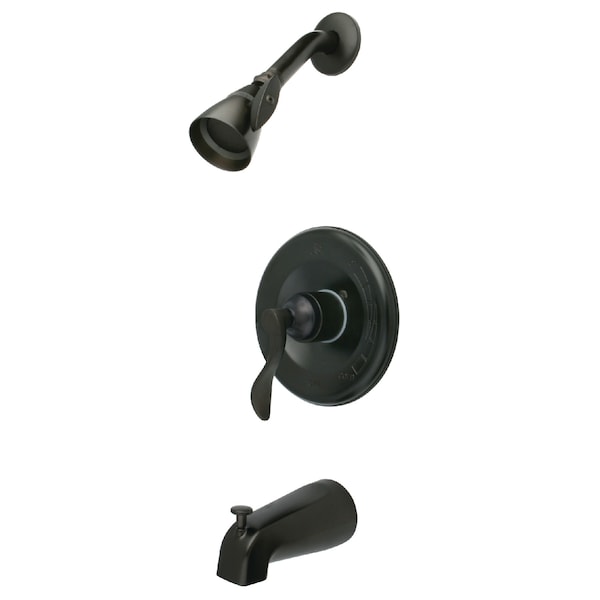 Kingston Brass Tub and Shower Faucet, Standard, 3, Wall Mount, Oil Rubbed Bronze KB1635DFL - main