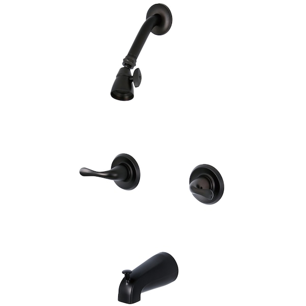 Kingston Brass Tub and Shower Faucet, Oil Rubbed Bronze, Wall Mount KB2245YL - main