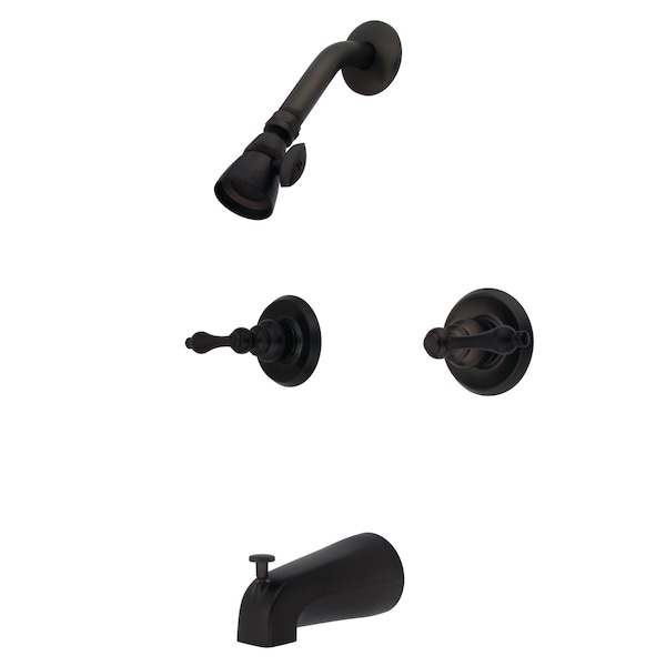 Kingston Brass Tub and Shower Faucet, Oil Rubbed Bronze, Wall Mount KB245AL - main
