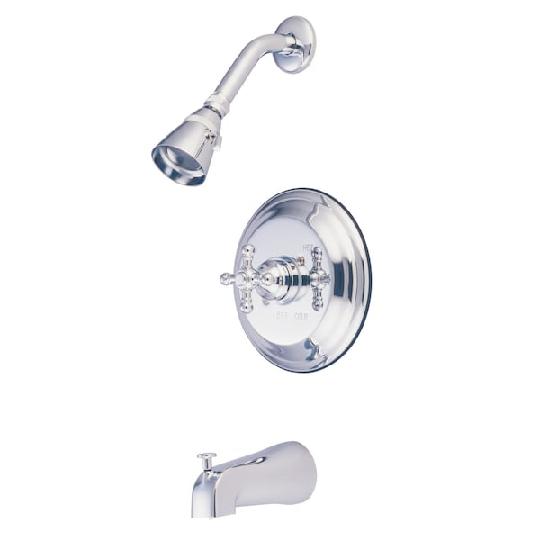 Kingston Brass Tub and Shower Faucet, 3, Wall Mount, Polished Chrome KB2631BX - main