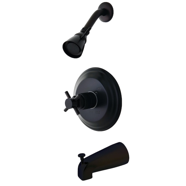 Kingston Brass Tub and Shower Faucet, Standard, 3, Wall Mount, Oil Rubbed Bronze KB2635DX - main