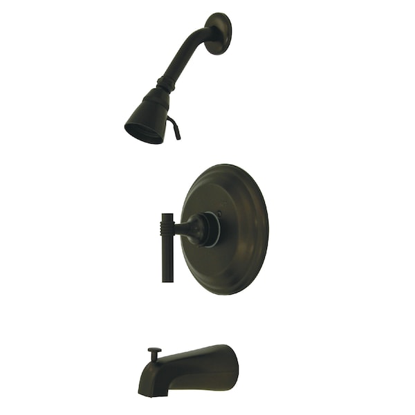 Kingston Brass Tub and Shower Faucet, Standard, 3, Wall Mount, Oil Rubbed Bronze KB2635MLT - main