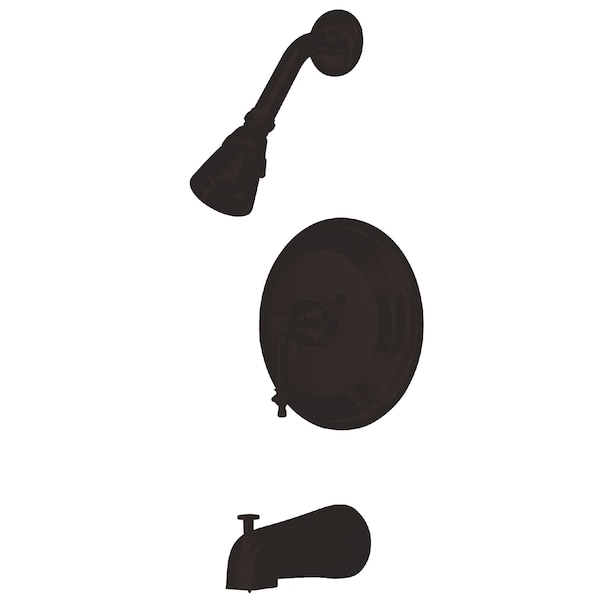 Kingston Brass Tub and Shower Faucet, Standard, 3, Wall Mount, Oil Rubbed Bronze KB2635TL - main