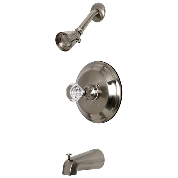 Kingston Brass Tub and Shower Faucet, Standard, 5-1/8", 3, Wall Mount, Brushed Nickel KB2638WCL - main