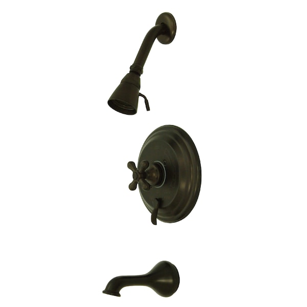 Kingston Brass Tub and Shower Faucet, Standard, 3, Wall Mount, Oil Rubbed Bronze KB36350AXT - main