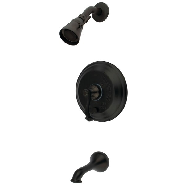 Kingston Brass Tub and Shower Faucet, Standard, 3, Wall Mount, Oil Rubbed Bronze KB36350FL - main