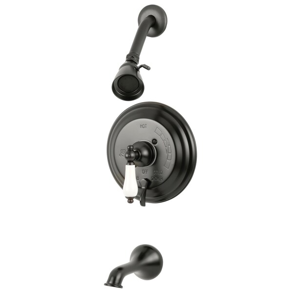 Kingston Brass Tub and Shower Faucet, Standard, 3, Wall Mount, Oil Rubbed Bronze KB36350PL - main