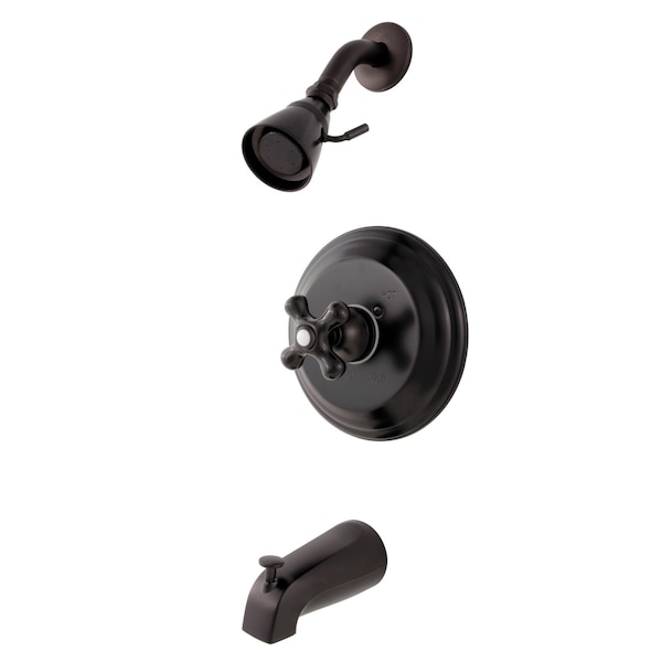 Kingston Brass Tub and Shower Faucet, Standard, 3, Wall Mount, Oil Rubbed Bronze KB3635PKX - main
