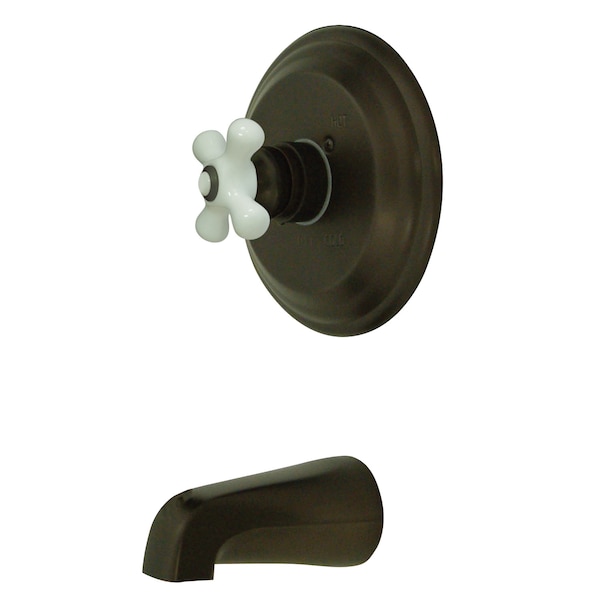 Kingston Brass Tub and Shower Faucet, Standard, 2, Wall Mount, Oil Rubbed Bronze KB3635PXTO - main