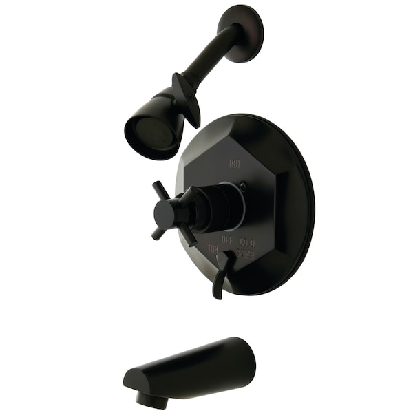 Kingston Brass Tub and Shower Faucet, Standard, 3, Wall Mount, Oil Rubbed Bronze KB46350DX - main