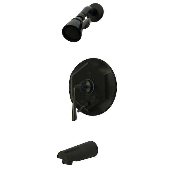 Kingston Brass Tub and Shower Faucet, Standard, 3, Wall Mount, Oil Rubbed Bronze KB46350ZL - main