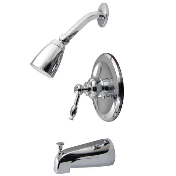 Kingston Brass Tub and Shower Faucet, Polished Chrome, Wall Mount KB531KL - main
