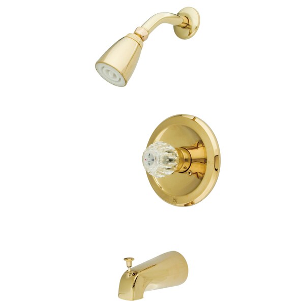Kingston Brass Tub and Shower Faucet, Polished Brass, Wall Mount KB532 - main