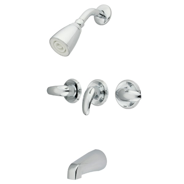 Kingston Brass Tub and Shower Faucet, Polished Chrome, Wall Mount KB6231LL - main