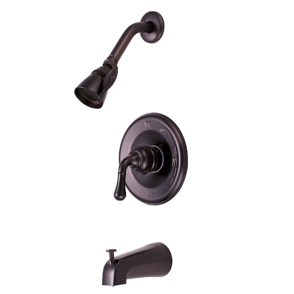 Kingston Brass Tub and Shower Faucet, Oil Rubbed Bronze, Wall Mount KB635 - main