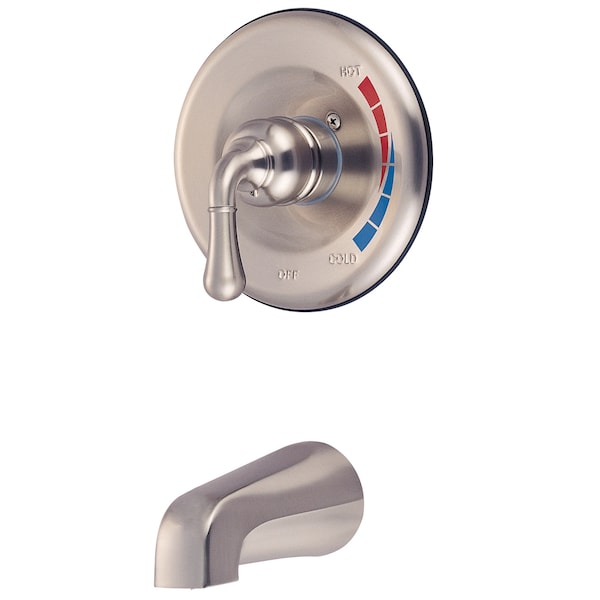 Kingston Brass Tub and Shower Faucet, Standard, 2, Wall Mount, Brushed Nickel KB638TO - main