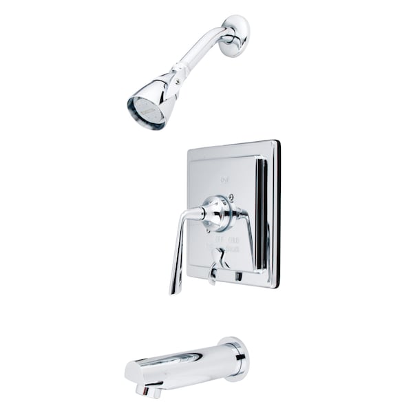 Kingston Brass Tub and Shower Faucet, Standard, 3, Wall Mount, Polished Chrome KB86510ZL - main