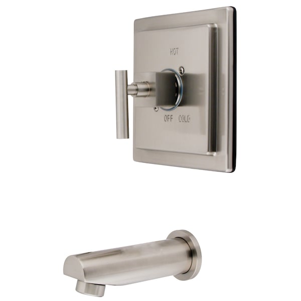 Kingston Brass Tub and Shower Faucet, Standard, 2, Wall Mount, Brushed Nickel KB8658CQLTO - main