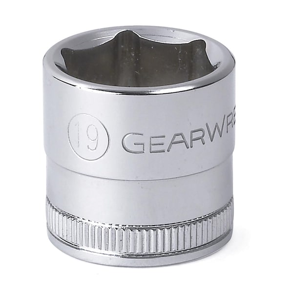 Gearwrench 3/8" Drive, 19mm Metric Socket, 6 Points, Metric Standard 6Pt, - 19mm, 3/8"Dr 80387 - main