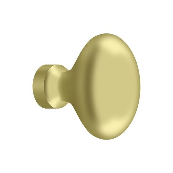 Deltana Knob, Oval/Egg Shape Bright Brass KE125U3