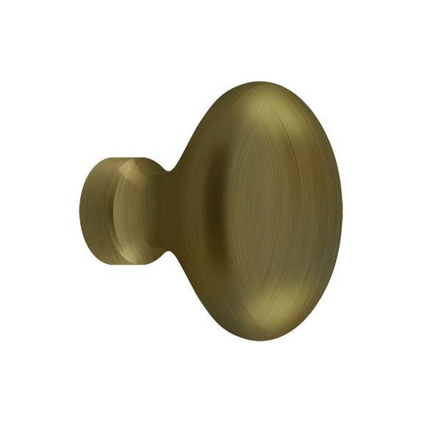 Deltana Knob, Oval/Egg Shape Antique Brass KE125U5