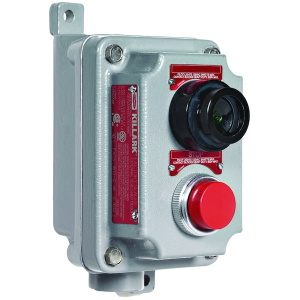 Hubbell Killark Mom PB, Sgl, Red/Pl Covr, Clr Lens, 1/2" DE FXCS-1B13-C-M - main