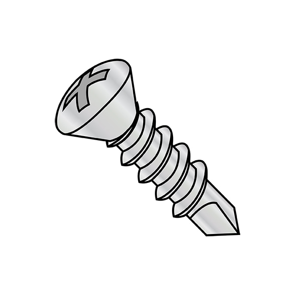 Zoro Select Self-Drilling Screw, #10-16 x 3/4 in, Nickel Steel Oval Head Phillips Drive, 7000 PK 1012KPOHC - main