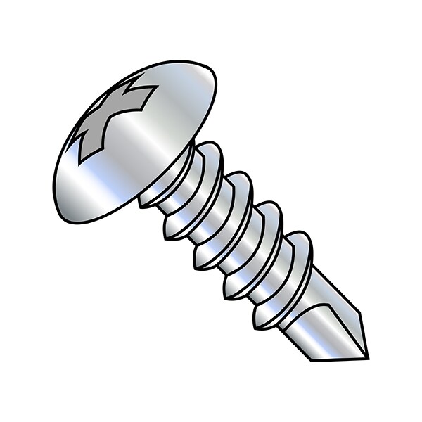 Zoro Select Self-Drilling Screw, #10-16 x 2-1/2 in, Zinc Plated Steel Truss Head Phillips Drive, 2000 PK 1040KPT - main