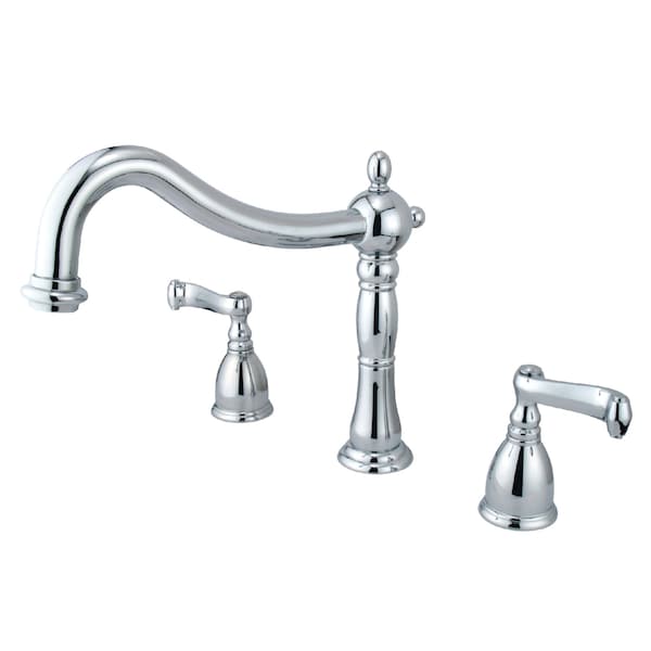 Kingston Brass Roman Tub Faucet, Polished Chrome, Deck Mount KS1341FL - main