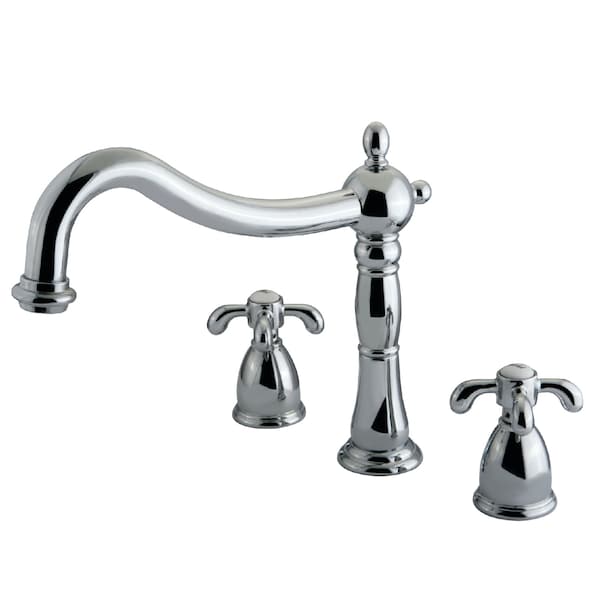 Kingston Brass Roman Tub Faucet, Polished Chrome, Deck Mount KS1341TX - main