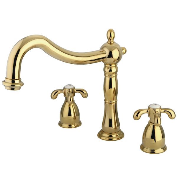 Kingston Brass Roman Tub Faucet, Polished Brass, Deck Mount KS1342TX - main