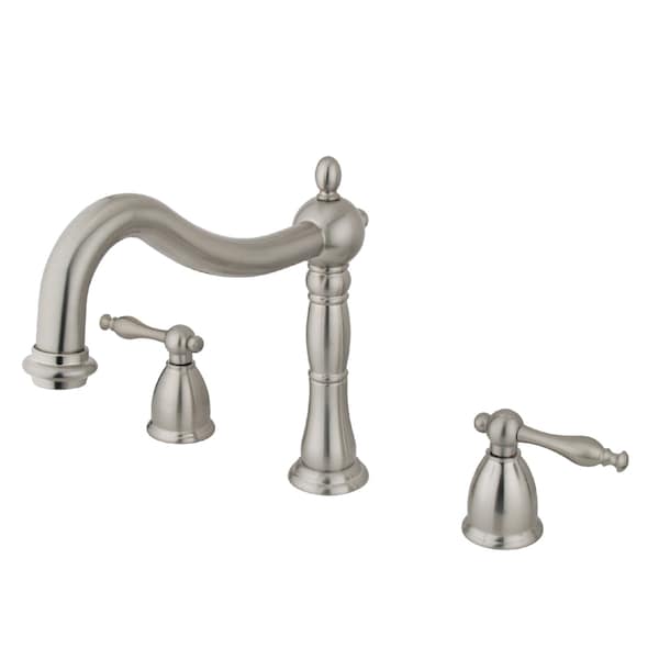 Kingston Brass Roman Tub Faucet, Brushed Nickel, Deck Mount KS1348NL - main