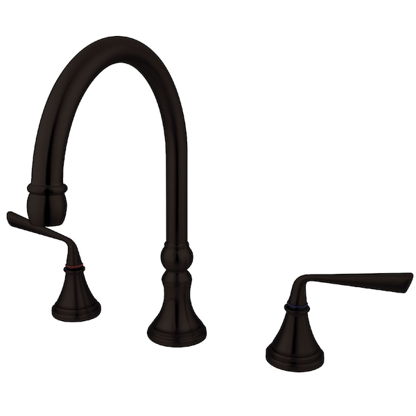 Kingston Brass Roman Tub Faucet, Oil Rubbed Bronze, Deck Mount KS2345ZL - main