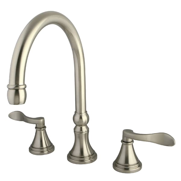 Kingston Brass Roman Tub Faucet, Brushed Nickel, Deck Mount KS2348DFL - main
