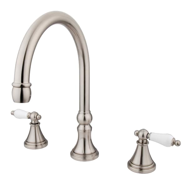 Kingston Brass Roman Tub Faucet, Brushed Nickel, Deck Mount KS2348PL - main