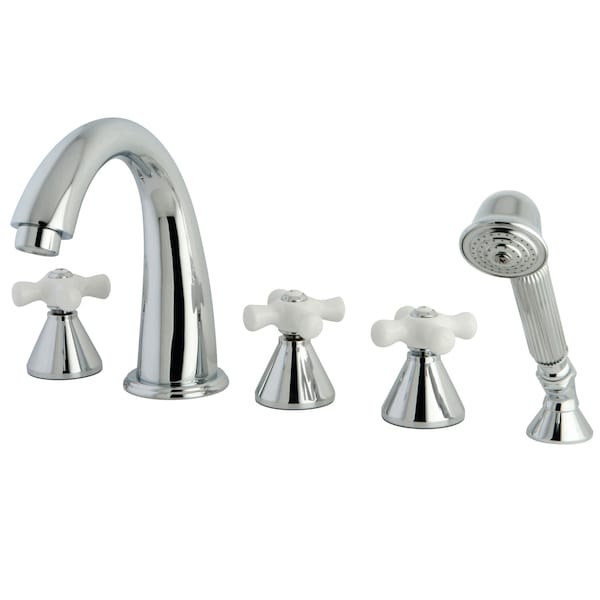 Kingston Brass Roman Tub Faucet, Polished Chrome, Deck Mount KS23615PX - main