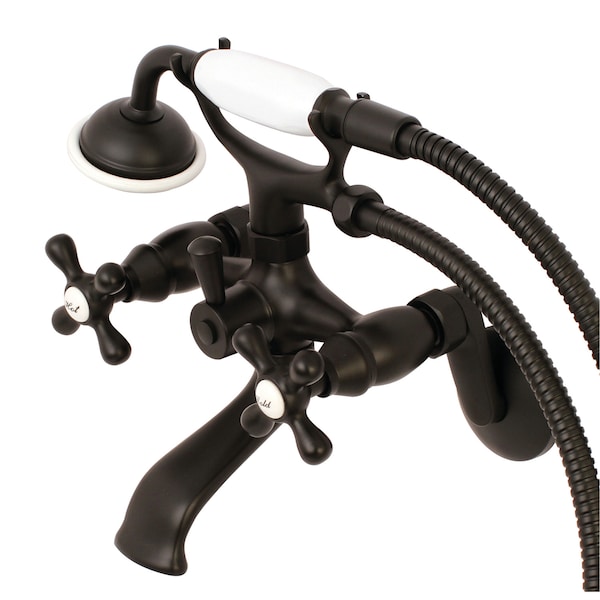 Kingston Brass Wall-Mount Clawfoot Tub Faucet, Matte Black, Wall Mount KS266MB - main