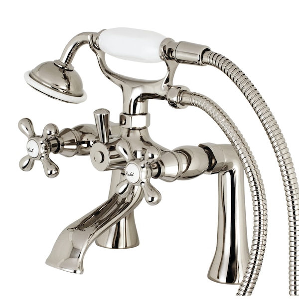 Kingston Brass Deck-Mount Clawfoot Tub Faucet, Polished Nickel, Deck Mount KS268PN - main