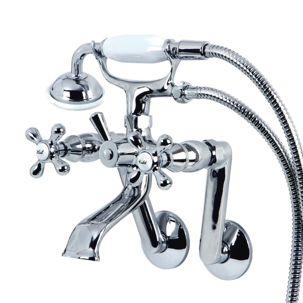Kingston Brass WallMount Clawfoot Tub Faucet, Polished Chrome, Tub