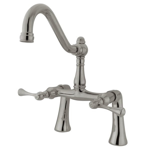 Kingston Brass Deck-Mount Clawfoot Tub Faucet, Brushed Nickel, Deck Mount KS3238BL - main