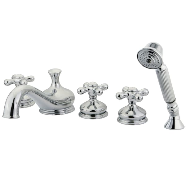 Kingston Brass Roman Tub Faucet, Standard, 8" to 36", 5, Deck Mount, Polished Chrome KS33315AX - main