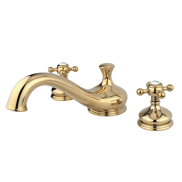 Kingston Brass Roman Tub Faucet, Polished Brass, Deck Mount KS3332BX - main