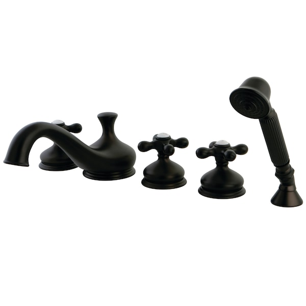 Kingston Brass Roman Tub Faucet, Standard, 8" to 36", 5, Deck Mount, Oil Rubbed Bronze KS33355AX - main